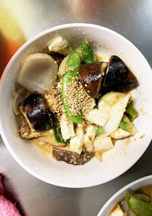 レンジ肉無豆腐きな粉松屋風ネギ塩野菜炒め-レシピのメイン写真