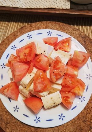 切るだけのトマトと豆腐のサラダ〜-レシピのメイン写真