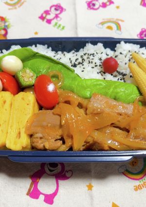 時短お弁当盛り付け記録　焼肉弁当②-レシピのメイン写真