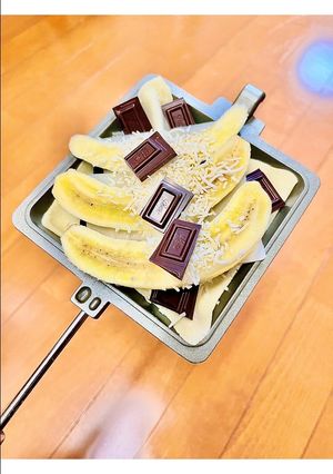 ホットサンド♡餅チョコバナナサクサクパイ-レシピのメイン写真