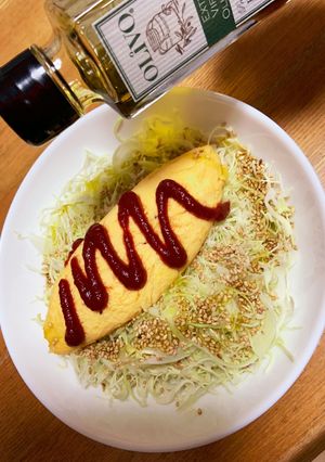 減量メシ罪悪感ナシ☆温キャベツオムレツ-レシピのメイン写真