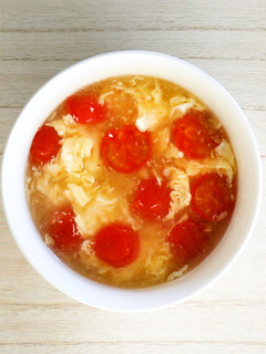 子ども喜ぶ!ふわとろ玉子とトマトのスープ-レシピのメイン写真