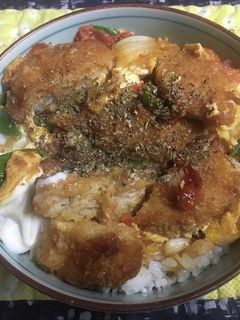 トマト玉とじかつ丼-レシピのメイン写真