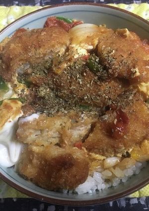 トマト玉とじかつ丼-レシピのメイン写真
