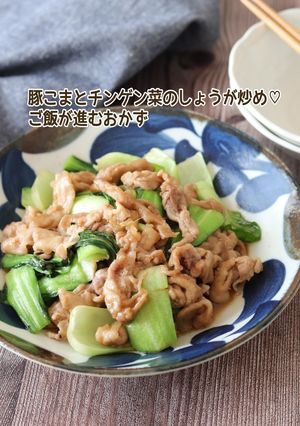 豚こまとチンゲン菜のしょうが炒め-レシピのメイン写真