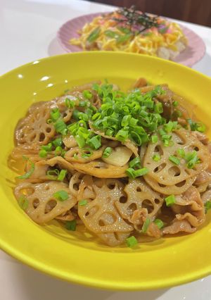 レンコンと豚バラのニンニクオイスター炒め-レシピのメイン写真