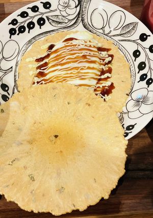 目玉焼きとえびせんで^ ^たません-レシピのメイン写真
