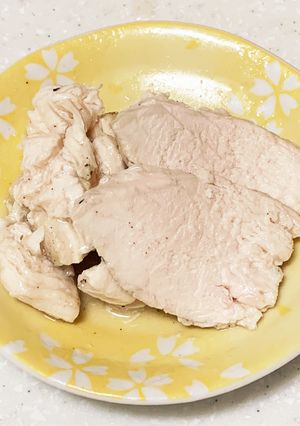 レンジで簡単、蒸し鶏-レシピのメイン写真