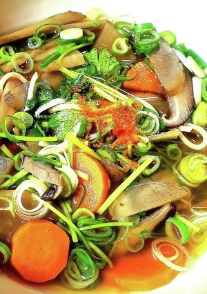 けんちん汁余ったらコレwピリ辛蕎麦w-レシピのメイン写真