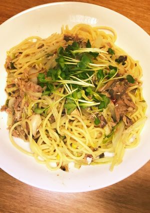 白菜とサバ缶のピリ辛パスタ-レシピのメイン写真