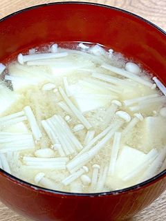 豆腐とえのきの味噌汁-レシピのメイン写真