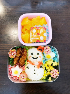 雪だるま弁当☆幼稚園保温庫用☆3歳-レシピのメイン写真