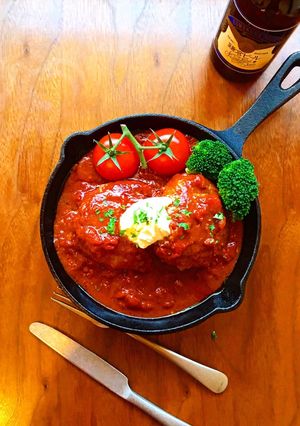 初心者必見！煮込みハンバーグ-レシピのメイン写真