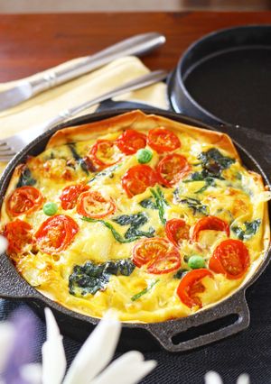 余った餃子の皮で！簡単餃子の皮キッシュ-レシピのメイン写真