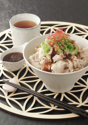きび酢ドレッシングで豚しゃぶ丼-レシピのメイン写真