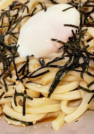 温玉汁なしうどん-レシピのメイン写真