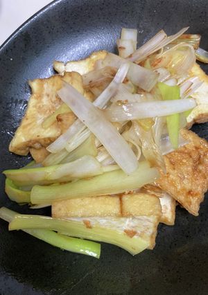 厚揚げと　旬の長ねぎ　焼いただけ-レシピのメイン写真