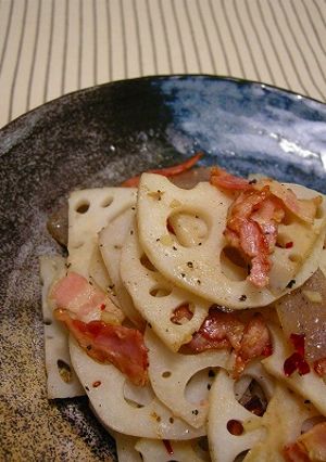 レンコンとカリカリベーコンのソテー-レシピのメイン写真