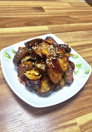 韓国のおかず！焼きナスの醤油和え-レシピのメイン写真