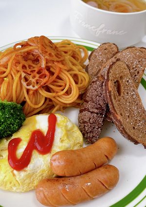 れんこんのミニナポリタン＆ミニオムレツ-レシピのメイン写真