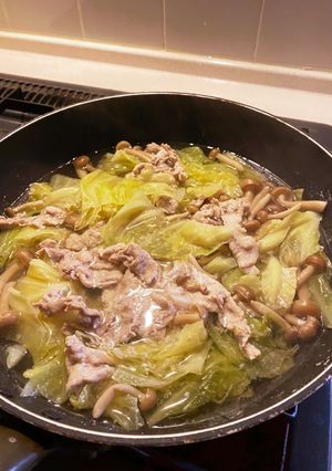 簡単 お鍋風キャベツと豚肉ゆでゆで-レシピのメイン写真