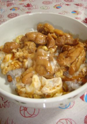 梅酒で　とろ～り卵のてりチキ丼！！-レシピのメイン写真