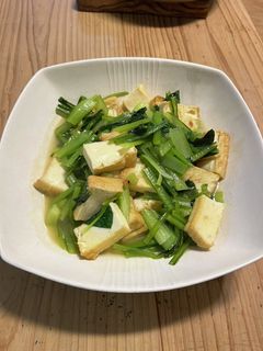 白だしで簡単、厚揚げと小松菜の煮浸し -レシピのメイン写真