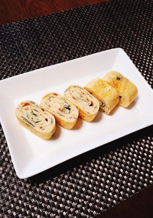 お弁当にぴったり♡なめ茸大葉入り卵焼き-レシピのメイン写真