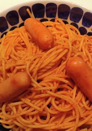 【ちいかわ】ハチワレ作のケチャップパスタ-レシピのメイン写真