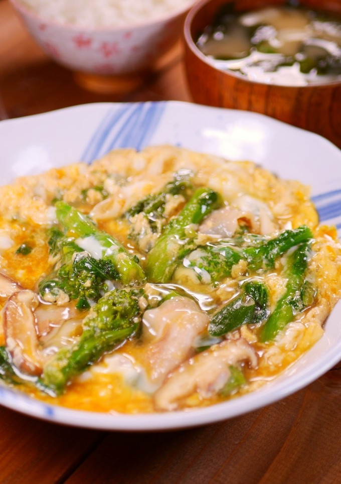 菜の花と豚肉の卵とじ-レシピのメイン写真