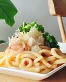 明太鬼おろしうどん☆薬味たっぷりさっぱり