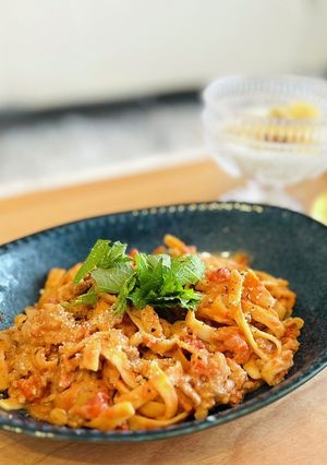 簡単！トマトクリームパスタ-レシピのメイン写真