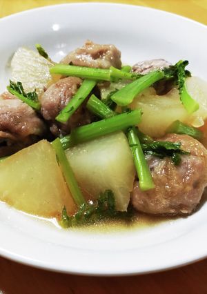 豚こまボールと大根のうま煮♡-レシピのメイン写真