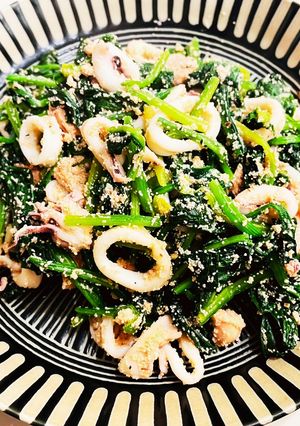 イカ明太ほうれん草炒め-レシピのメイン写真