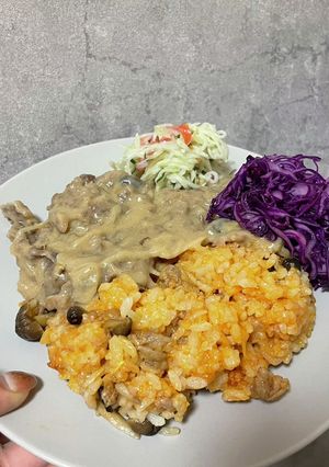 米粉と豆乳で簡単ビーフストロガノフ-レシピのメイン写真