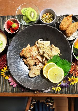 塩唐揚げの甘酢きのこあんかけ-レシピのメイン写真
