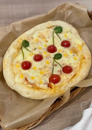 かわいい デコ ピザ 【さくらんぼ】-レシピのメイン写真