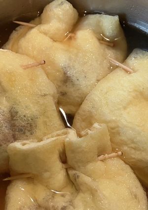 我が家定番☆熱々！餅入り肉味噌入り巾着-レシピのメイン写真