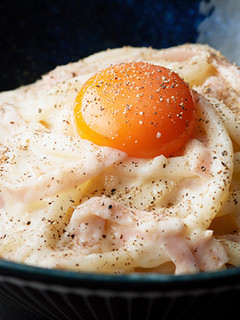 洋風の釜玉!?カルボナーラ風うどん-レシピのメイン写真