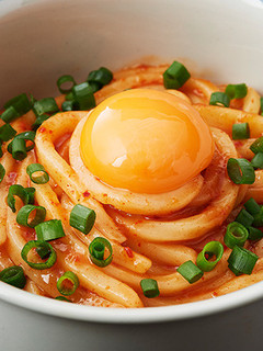 濃厚コク旨!海鮮キムチ釜玉うどん-レシピのメイン写真