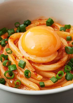 濃厚コク旨！海鮮キムチ釜玉うどん-レシピのメイン写真