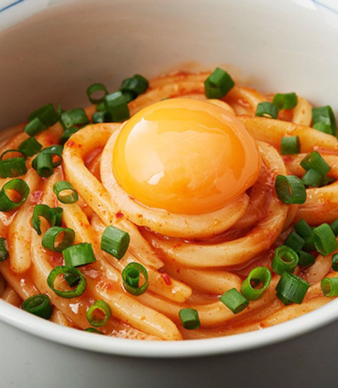 濃厚コク旨!海鮮キムチ釜玉うどん-レシピのメイン写真