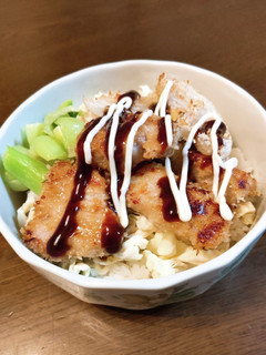 キャベツ盛り盛り☆揚げない豚かつ丼-レシピのメイン写真