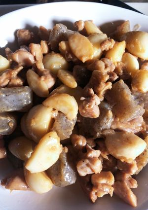 にんにくとこんにゃくと鶏肉の炒め物-レシピのメイン写真