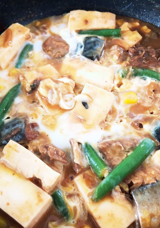 サバ味噌煮缶と豆腐の卵とじ-レシピのメイン写真