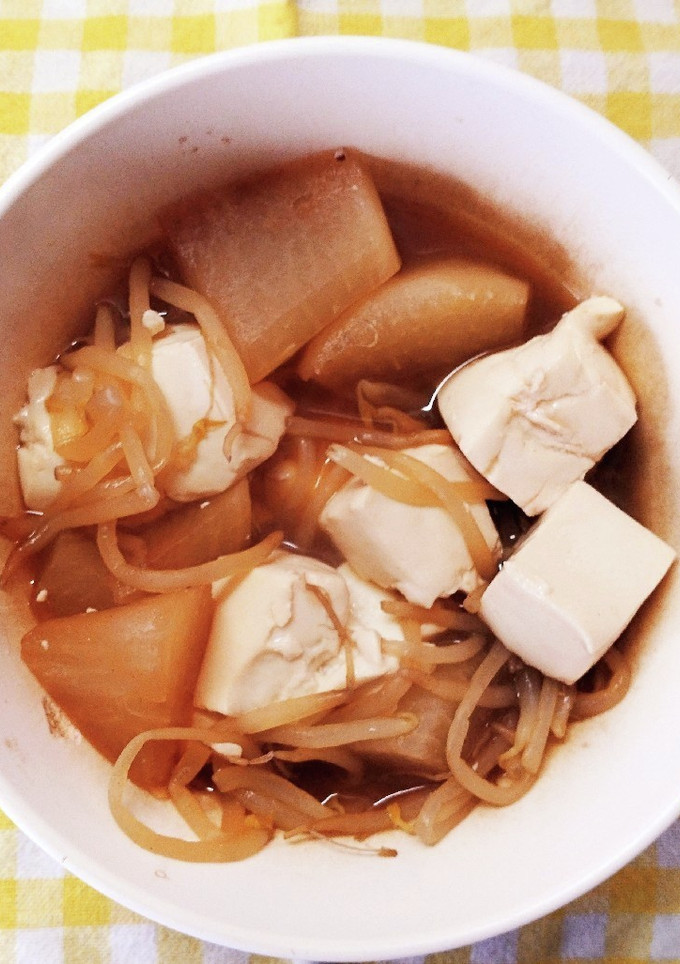 和食の一品に 豆腐と大根 もやしの 煮物-レシピのメイン写真