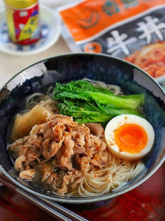 夜食や〆に!肉にゅうめん-レシピのメイン写真