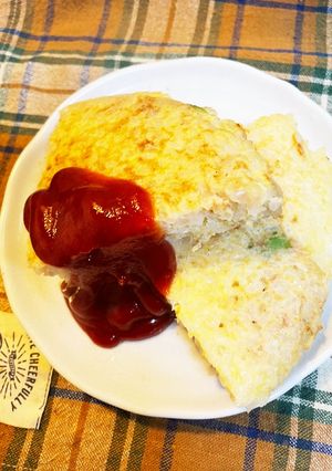 混ぜて焼くだけ簡単オムライス-レシピのメイン写真