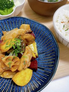 鶏ももとさつまいもの甘酢炒め-レシピのメイン写真
