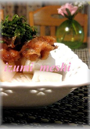 ダイエット✿こんにゃく茹でて梅かつおポン-レシピのメイン写真